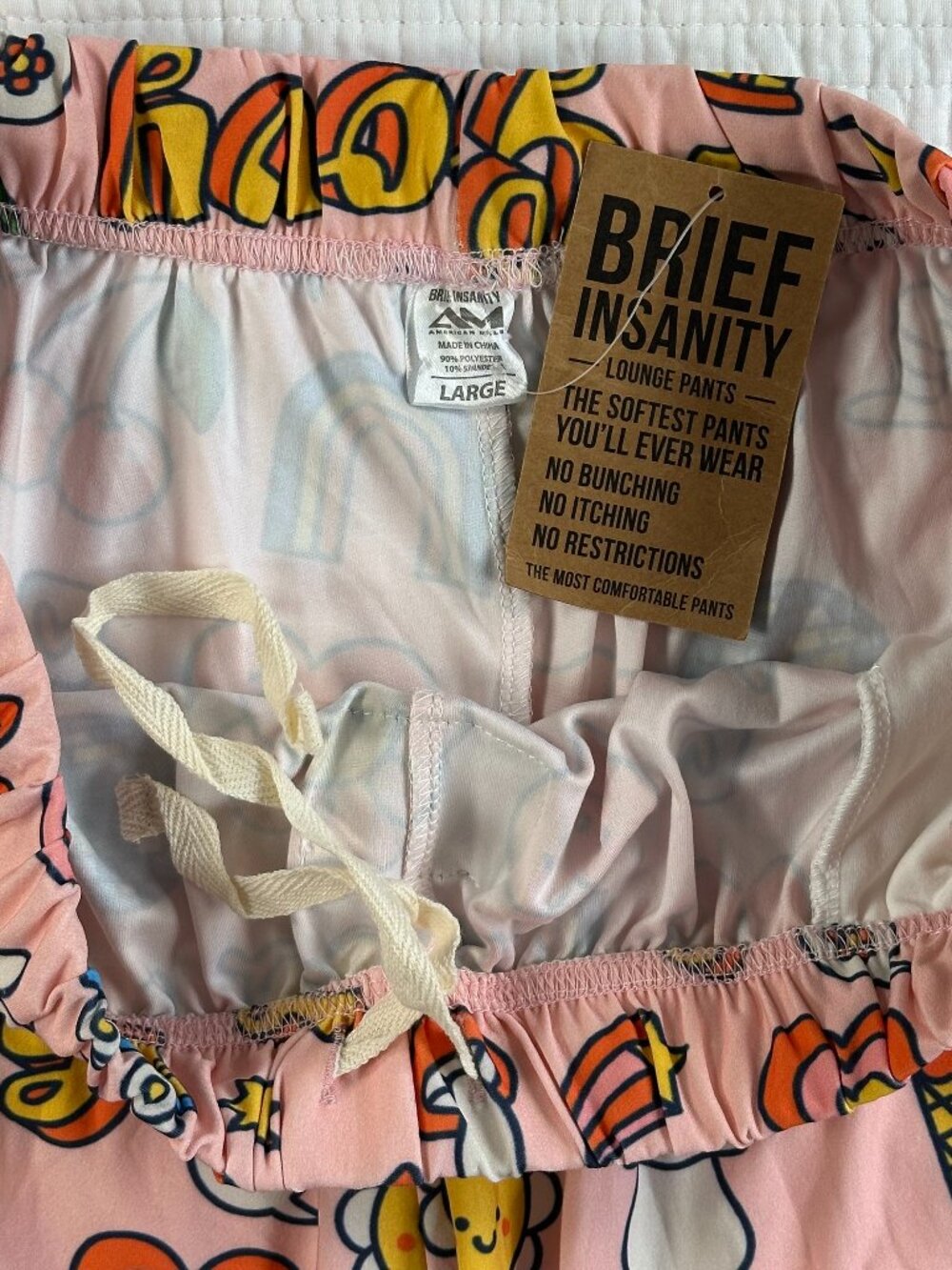 Brief Insanity Pink Groovy Hippie Lounge Pajama Pants Women's Size Large NWT - Picture 3 of 11